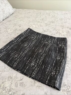 J. Crew Black & White Textured Mini Skirt